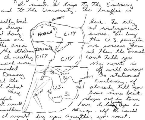 Bill's letter with map of Beirut